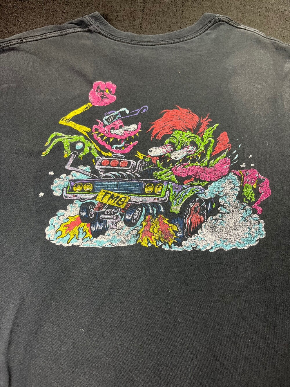 TMG XL Black Cotton T-Shirt with Colorful Graphic Front and Logo